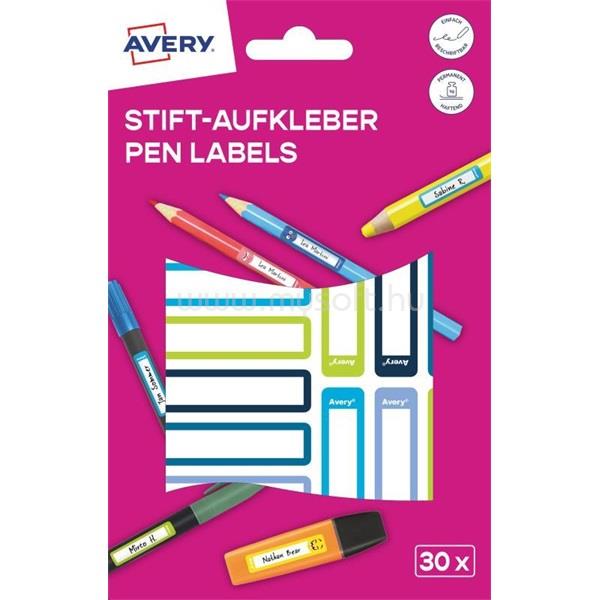 AVERY RESMI30G iskolai kézzel írható 50x10 mm 30 db kék/zöld tollcímke