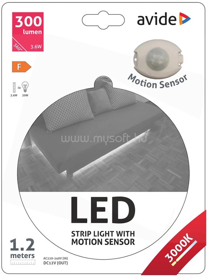 AVIDE LED SZALAG ÁGY SZENZOR 3.6W 3000K SINGLE