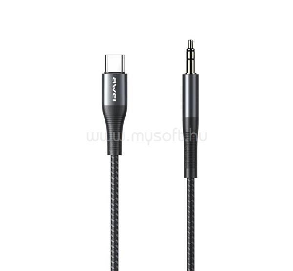 AWEI CL-116T audió kábel 3.5mm jack - Type-C, 100cm, FEKETE