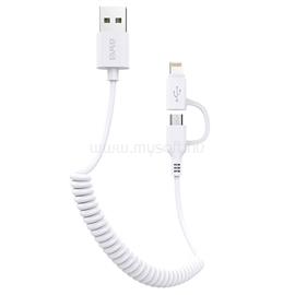 AWEI CL-53 1m/2 az 1-ben USB - micro USB/fehér Lightning kábel MG-AWECL53-01 small