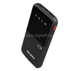 AWEI AWEI P10K vésztöltő 2 USB+Type-C aljzat 10000mAh, LED kijelző, FEKETE AWEI_P10K small