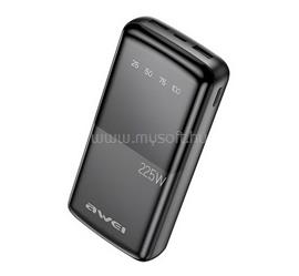 AWEI AWEI P13K vésztöltő 2 USB+Type-C aljzat 20000mAh, LED kijelző, FEKETE AWEI_P13K small