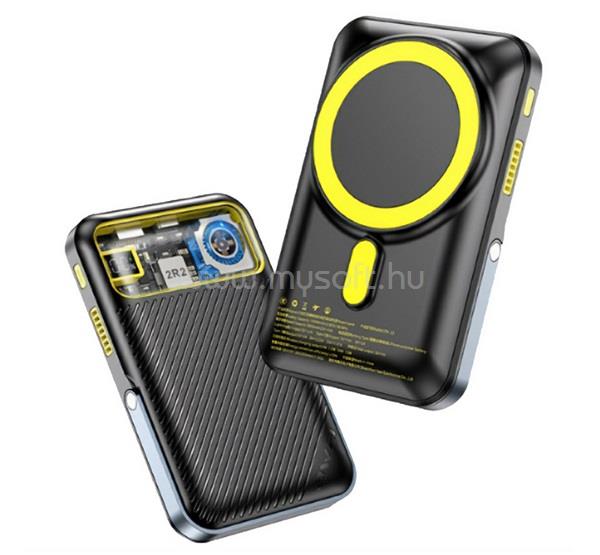 AWEI AWEI PA-10 vésztöltő Type-C aljzat 10000mAh, kitámasztó, FEKETE