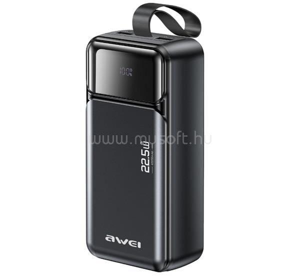 AWEI AWEI PA-105 vésztöltő 3 Type-C aljzat 40000mAh, LED kijelző, FEKETE