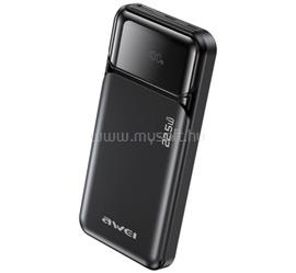 AWEI AWEI PA-90 vésztöltő USB+2 Type-C aljzat 10000mAh, LED kijelző, FEKETE AWEI_PA-90 small