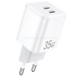 AWEI AWEI PD65-EU hálózati töltő 2 Type-C aljzat 35W, PD gyorstöltő, FEHÉR AWEI_PD65-EU_W small