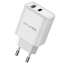 AWEI AWEI PD81-EU hálózati töltő USB+Type-C aljzat 22.5W, PD gyorstöltő, FEHÉR AWEI_PD81-EU small