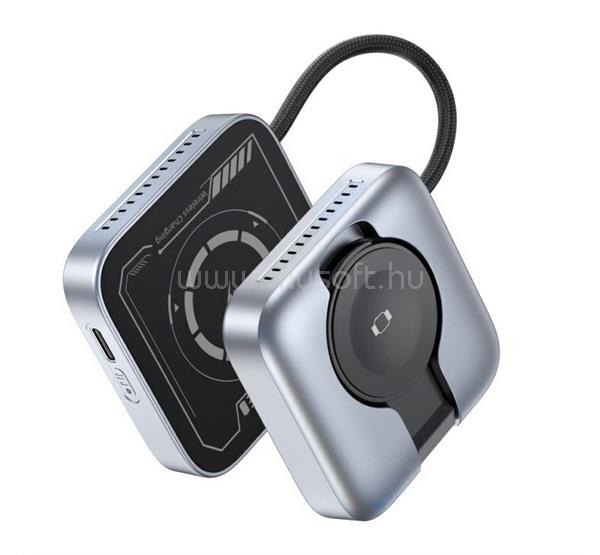 AWEI Apple Watch Ultra 3 49mm / Series 11 46mm AWEI W35 asztali töltő 3in1 15W, összecsukható, SÖTÉTSZÜRKE