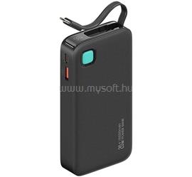 AWEI XY vésztöltő USB+Type-C aljzat 10000mAh, LED kijelző + fix Type-C kábel, FEKETE AWEI_10KCD22401 small