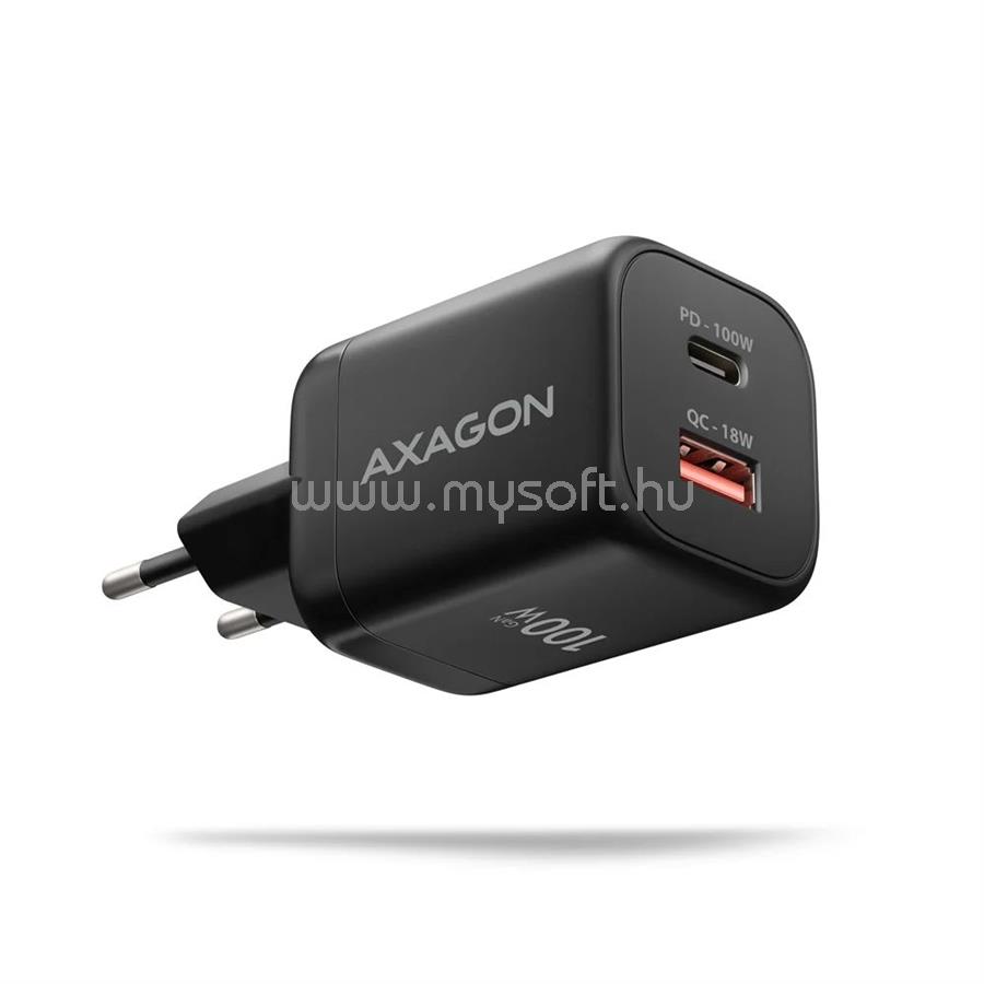 AXAGON ACU-PQ100 PD3.0 & QC4+ Dual Outputs Wall Charger 100W Black