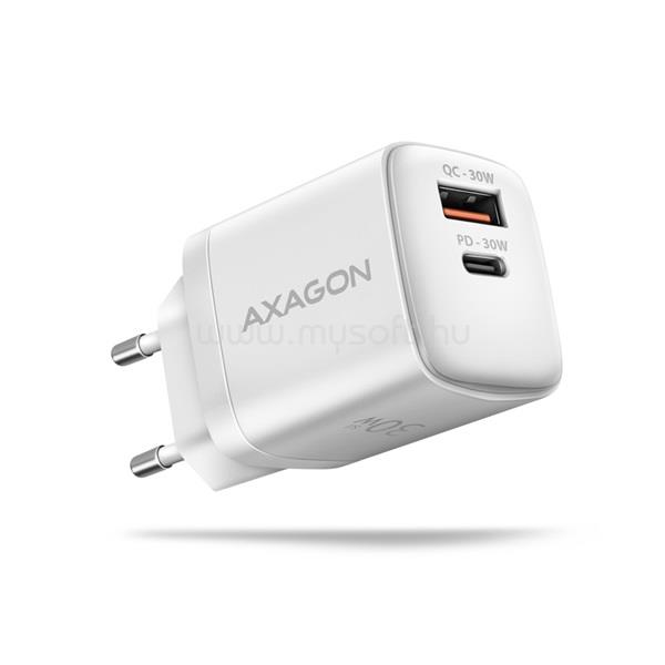 AXAGON ACU-PQ30W USB-C + QC3.0 30W fehér fali töltő