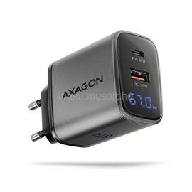 AXAGON ACU-PQ67D PD3.0 & QC4+ 2× OUTPUTS, LCD kijelzővel és két kimenettel (USB-A + USB-C) 67W GaN hálózati töltő ACU-PQ67D small