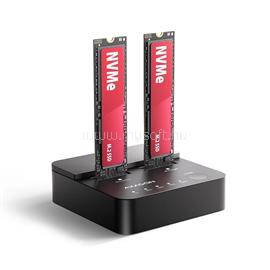 AXAGON ADSA-M2C22L USB-C 20Gbps docking station for 2× M.2 NVMe SSD with disk cloning function without PC ADSA-M2C22L small