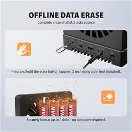 AXAGON ADSA-M2C44 4x M.2 NVMe SSD-hez, PC nélküli lemezklónozási funkcióval USB4 dokkoló állomás ADSA-M2C44 small