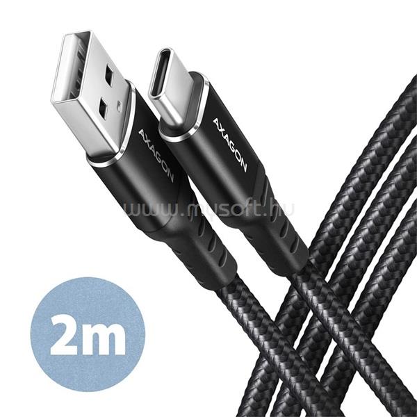 AXAGON BUCM-AM20AB USB 3.2 Type A/Type-C  adat- és töltőkábel 2 m (fekete)
