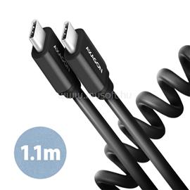 AXAGON BUCM-CM20TB 1,1m USB C csavart fekete adat- és töltőkábel BUCM-CM20TB small