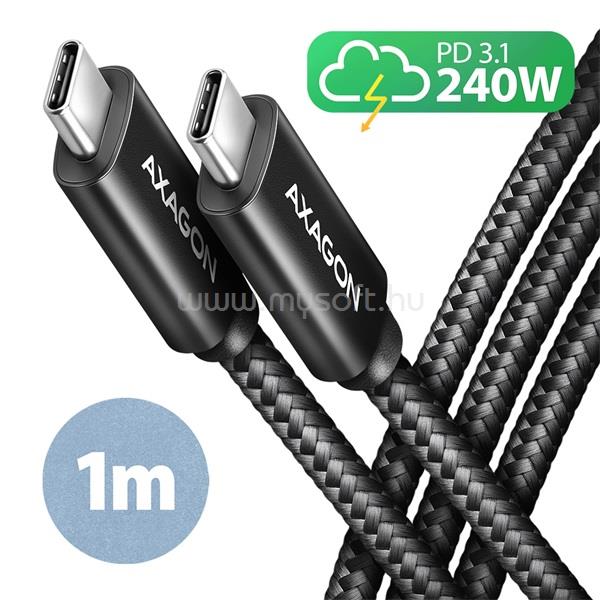 AXAGON BUCM2-CM10AB 1m USB C adat- és töltőkábel (fekete)