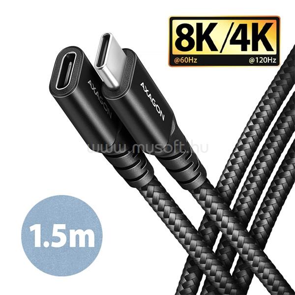 AXAGON BUCM32-CF15AB 1,5m USB C fekete hosszabbító kábel