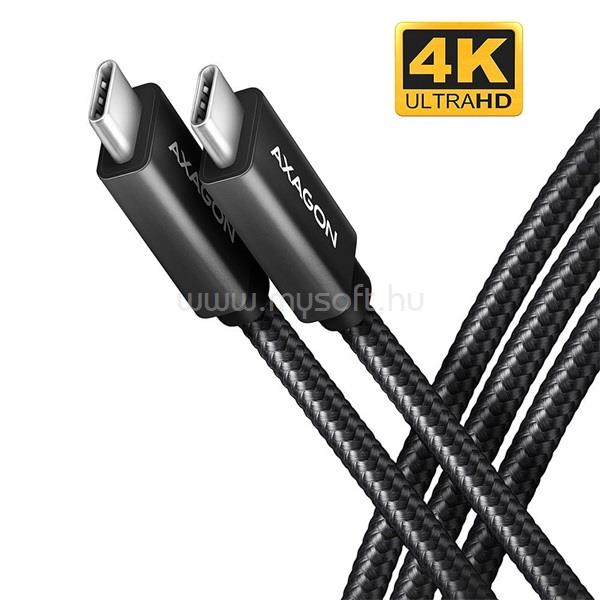 AXAGON BUCM32-CM05AB 0,5m Type-C PD 100W 4K HD adat- és töltőkábel (fekete)