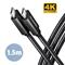 AXAGON BUCM32-CM15AB 1,5m Type-C fekete adat- és töltőkábel BUCM32-CM15AB small