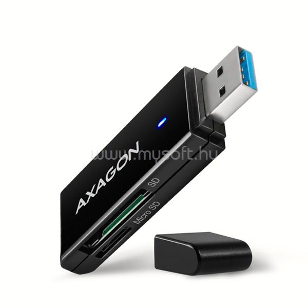 AXAGON CRE-S2N Superspeed USB 3.2 Gen 1 Type-A, slim SD/microSD kártyaolvasó