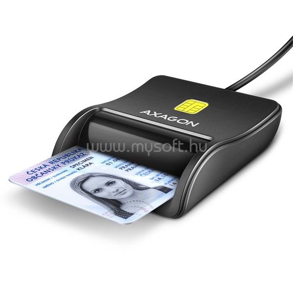 AXAGON CRE-SM3N USB Smart card FlatReader okos kártyaolvasó