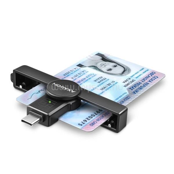 AXAGON CRE-SMP1C USB-C Smart card PocketReader összecsukható okos kártyaolvasó
