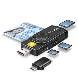 AXAGON CRE-SMP2A USB Smart card & SD/microSD/SIM card PocketReader összecsukható okos kártyaolvasó CRE-SMP2A small