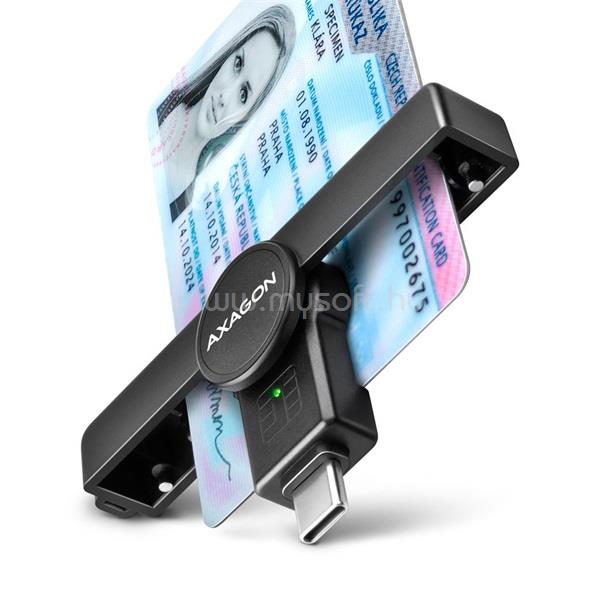 AXAGON CRE-SMPC USB-C Smart card PocketReader okos kártyaolvasó