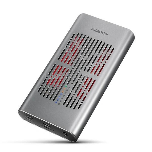 AXAGON EEM2-20GD USB-C 20Gbps Dual M.2 NVMe SSD CLONE MASTER Enclosure külső USB-C 20Gbps fém SSD ház