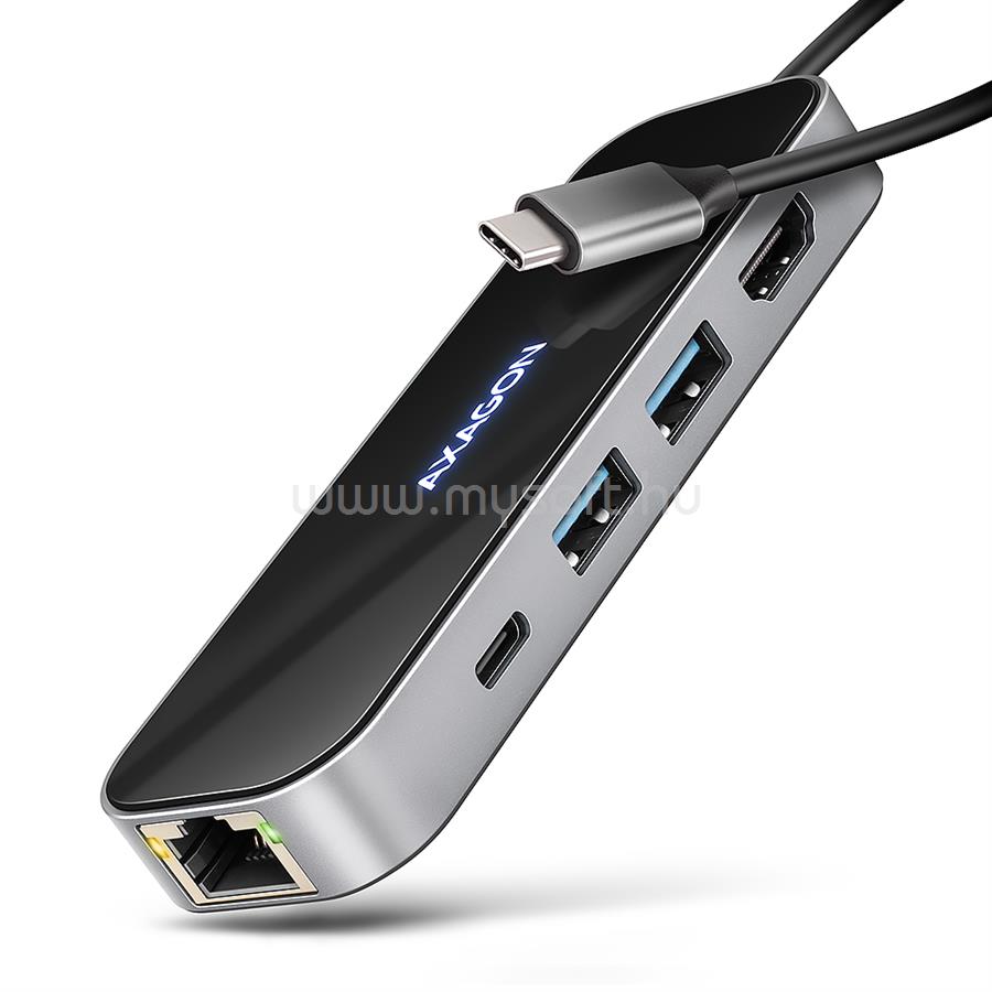 AXAGON HMC-6GLN USB-C 5Gbps GLASS 6in1 hub
