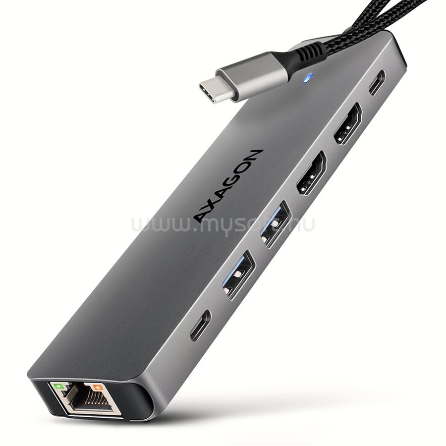 AXAGON HMC-7HX2 USB-C 5Gbps DUAL 4K DISPLAY 7in1 hub