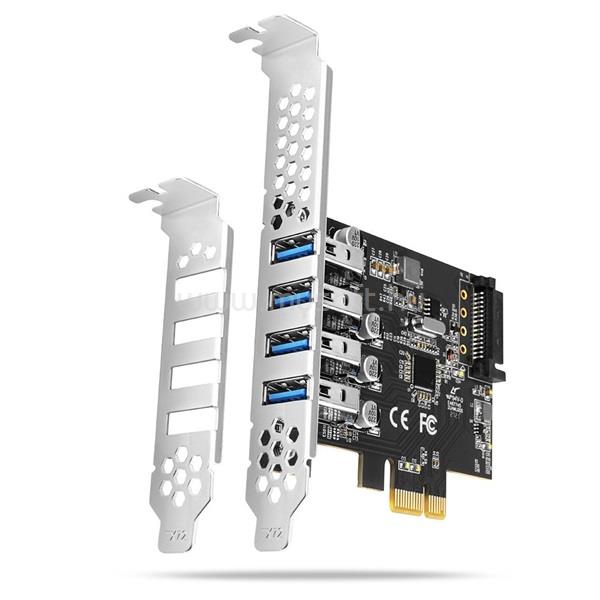 AXAGON PCEU-43RS 4db USB 3.2 gen1 portos PCI-Express kártya