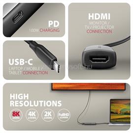 AXAGON RVC-HI8KPD 16cm 8K/60Hz PD 100W USB-C - HDMI 2.1 adapter RVC-HI8KPD small