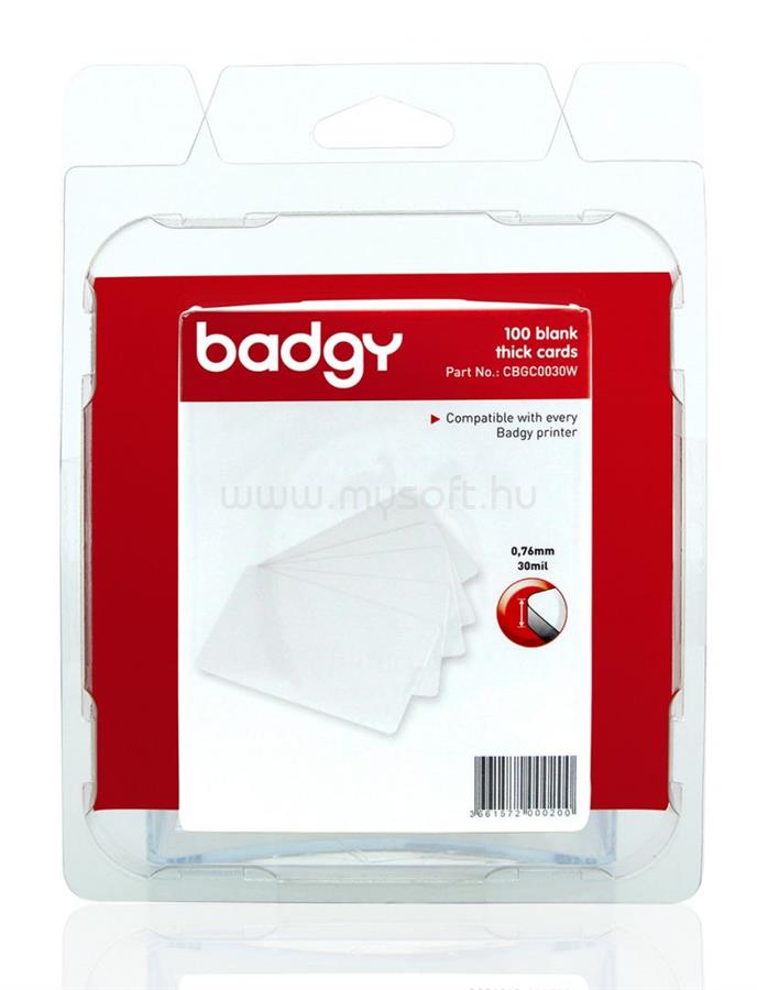 BADGY Evolis CBGC0030W 100db PVC Kártya