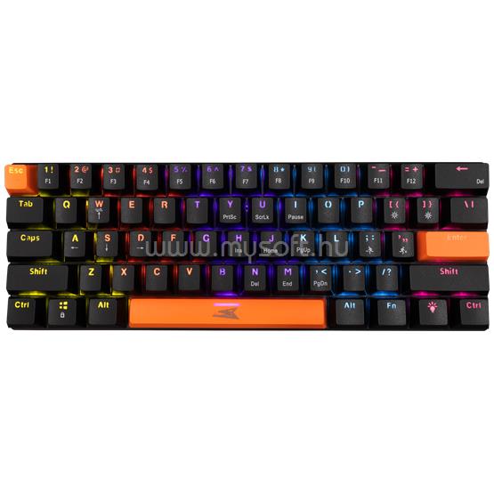 BARACUDA BGK-03121B/BL-US DOLPHIN-B - Mechanikus gamer billentyűzet kék kapcsolóval - Fekete - US