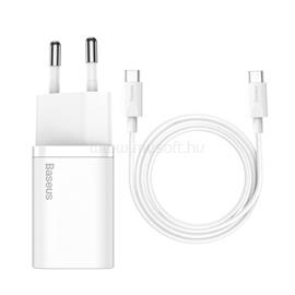 BASEUS TZCCSUP-L02 25W EU + Type-C kábel kompakt gyorstöltő (fehér) BAS206038 small