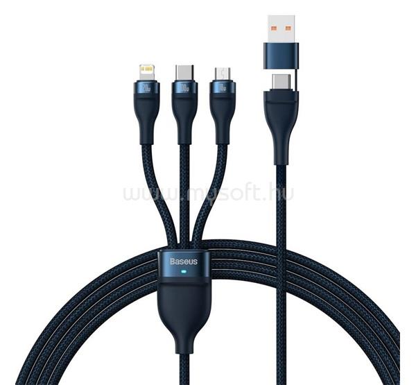 BASEUS BASEUS adatkábel 2in1 USB/Type-C - 3in1 lightning/microUSB/Type-C, 120cm, SÖTÉTKÉK