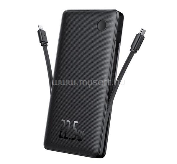 BASEUS AIRPOW AIR LITE vésztöltő USB+Type-C aljzat 10000mAh, LED jelzés, FEKETE