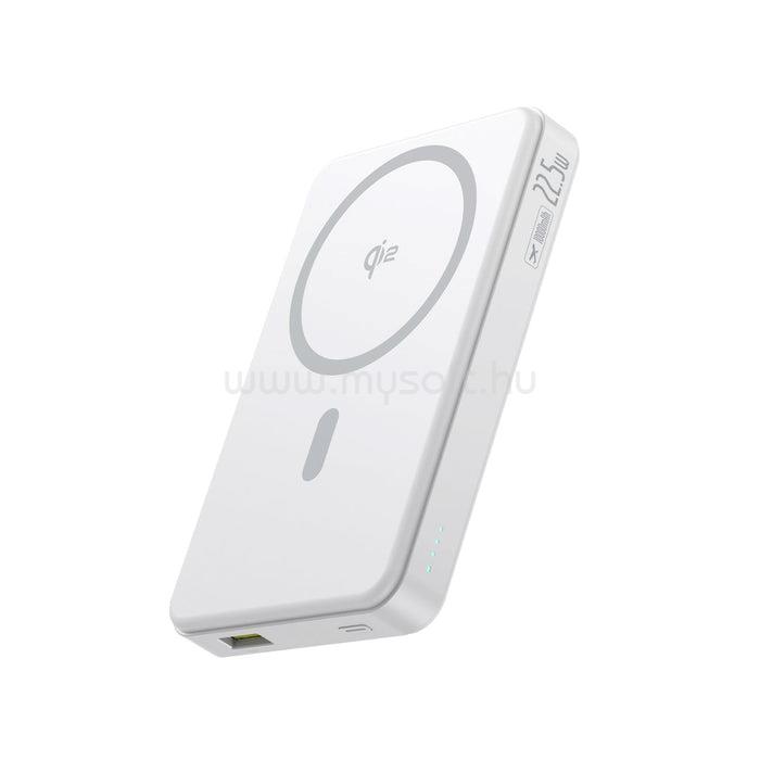 BASEUS Airpow2 Qi2 vésztöltő USB+Type-C aljzat 10000mAh, Qi2, FEHÉR