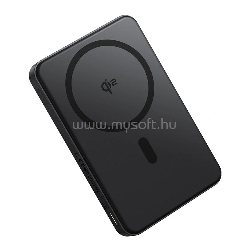BASEUS Airpow2 Qi2 vésztöltő USB+Type-C aljzat 10000mAh, Qi2, FEKETE