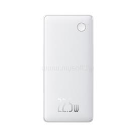 BASEUS AIRPOW LITE vésztöltő USB+Type-C aljzat 10000mAh, LED jelzés + fix Type-C kábel, FEHÉR P10067501213-00 small