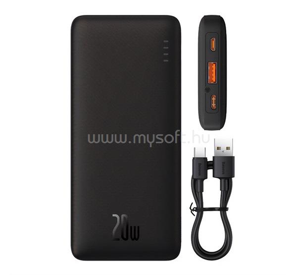 BASEUS AIRPOW vésztöltő USB+Type-C aljzat 10000mAh, LED jelzés, FEKETE