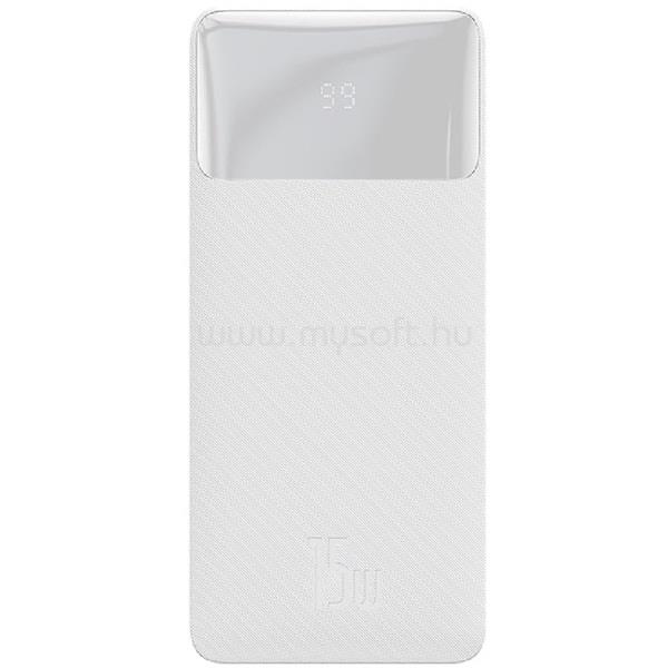 BASEUS BIPOW vésztöltő 2 USB+Type-C+microUSB aljzat 20000mAh, LED kijelző, FEHÉR