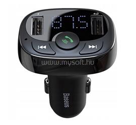 BASEUS bluetooth FM transmitter autós töltő 2 USB+microSD aljzat 12W, gyorstöltő, FEKETE CCTM-01 small