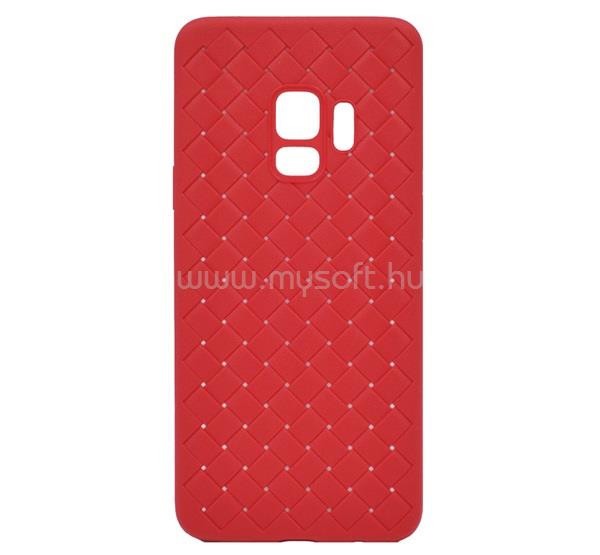 BASEUS Samsung S9 BV szilikon telefonvédő fonott minta PIROS