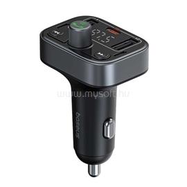 BASEUS S-09 PRO bluetooth FM transmitter autós töltő 2 USB/Type-C aljzat v5.3, LED kijelző, FEKETE C10762200113-00 small
