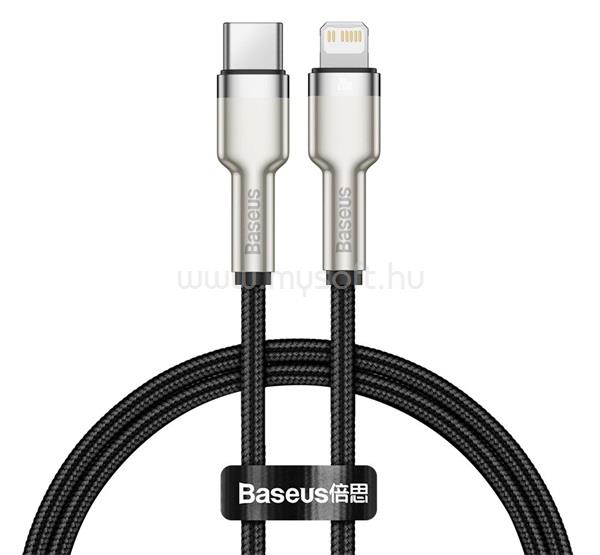 BASEUS Xiaomi Redmi Note 17 / iPhone 14 Plus / iPhone 14 Pro Max CAFULE adatkábel Type-C - lightning, 25cm, FEKETE