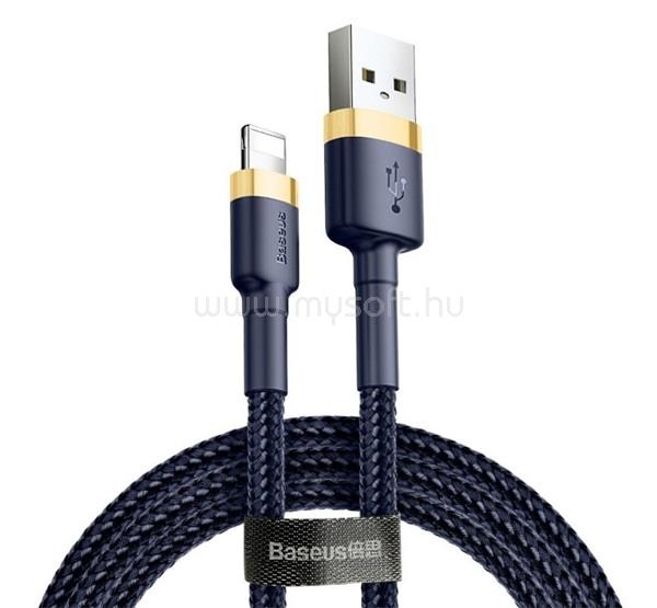 BASEUS iPhone 14 Plus / 14 Pro Max / 14 Pro BASEUS CAFULE adatkábel USB - lightning, 200cm, SÖTÉTKÉK/ARANY