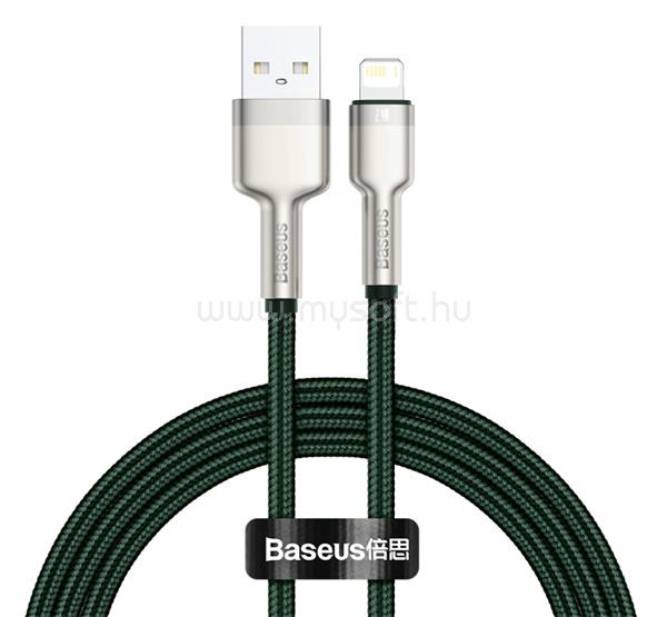 BASEUS iPhone 14 Plus / 14 Pro Max / 14 Pro BASEUS CAFULE adatkábel USB - lightning, 100cm, SÖTÉTZÖLD